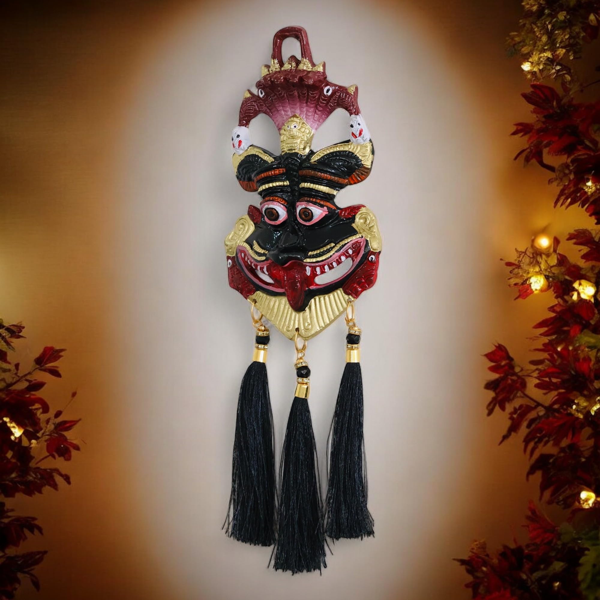 KridayKraft Metal Narsingh Kirtimukha Nazar Battu With Naag Ganesha Suraksha Kawach Mask For Evil Eye Protection For Home, Wall Hanging Mask Office Wall & Door Hanging