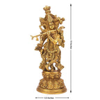 ARTVARKO Big Brass Lord Murli Manohar Krishna Krishan Brass Statue Murti for Temple Puja Gift & Home Décor Height 15 Inches