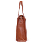 RICHSIGN LEATHER ACCESSORIES Full-Grain Natural Cro Leather Ladies Handbags & Sling Shoulder Tote Bags For Women Laptop Big Size Branded Stylish..Size- L-16 X H-12.5 x W- 5.5 Inches (BROWN)