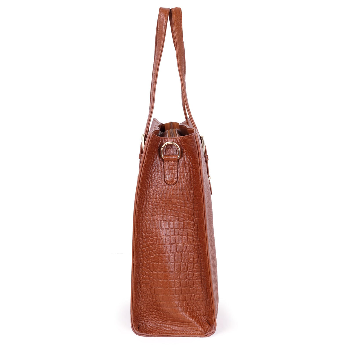 RICHSIGN LEATHER ACCESSORIES Full-Grain Natural Cro Leather Ladies Handbags & Sling Shoulder Tote Bags For Women Laptop Big Size Branded Stylish..Size- L-16 X H-12.5 x W- 5.5 Inches (BROWN)