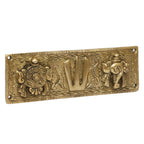 ARTVARKO Pure Brass Tirupati Balaji Shankh Chakra Namah Wall Shankha Chakra Tilak Padmanabha Swami | Vishnu Door Hanging (7.5 Inch)