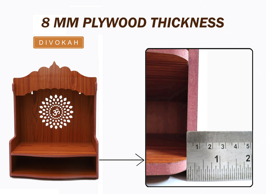 DIVOKAH® Beautiful MDF Wooden Temple/Home Temple/Pooja Mandir (8 MM Plywood Thickness) (WDN OMF)