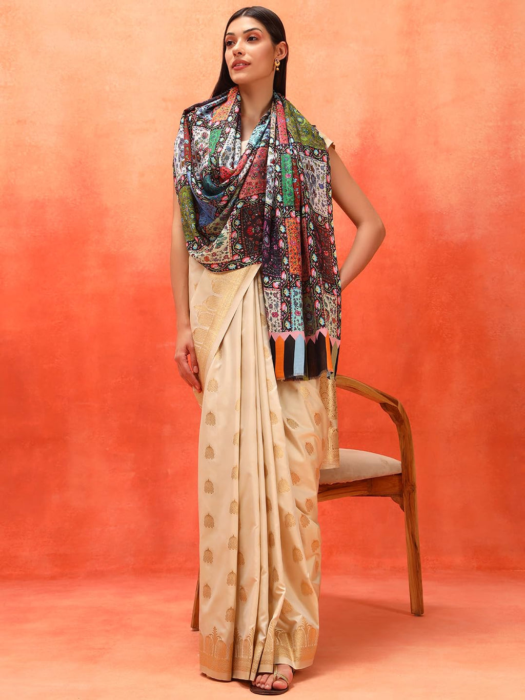 Pashmoda Women Floral Sonata Fine Soft Bamboo Fibre Stole (Size 28x80in, 71x203cm) ISST32