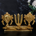 Artvarko Brass Traditional Large Diya Shankh Chakra Namah Tirupati Balaji Shankha Tilak Padma Padmanabha Swami Vishnu Symbol Oil Lamp for Pooja Gift Decoration Showpiece 8 Inch