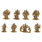 ARTVARKO Brass Ashtalakshmi Laxmi Set of 8 Pcs Ashta Lakshmi Luxmi for Home Office Décor Gift Small Size 3 Inch