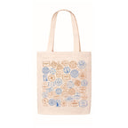DOODLE Eco-Friendly Reusable Cotton Canvas Travel Tote Bag | Inner & Outer Zip Pockets | Ideal for Travel, Shopping, College & Office Use | Travel Stamps