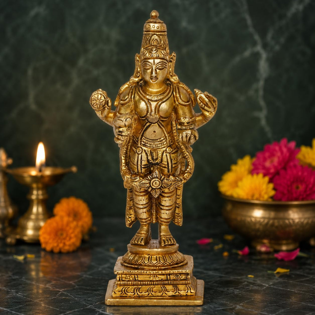 ARTVARKO Brass Dhanavantari Idol The Physician of Gods Dhanvantri Dhanwantri Statue for Home Décor Office Décor 6 Inches