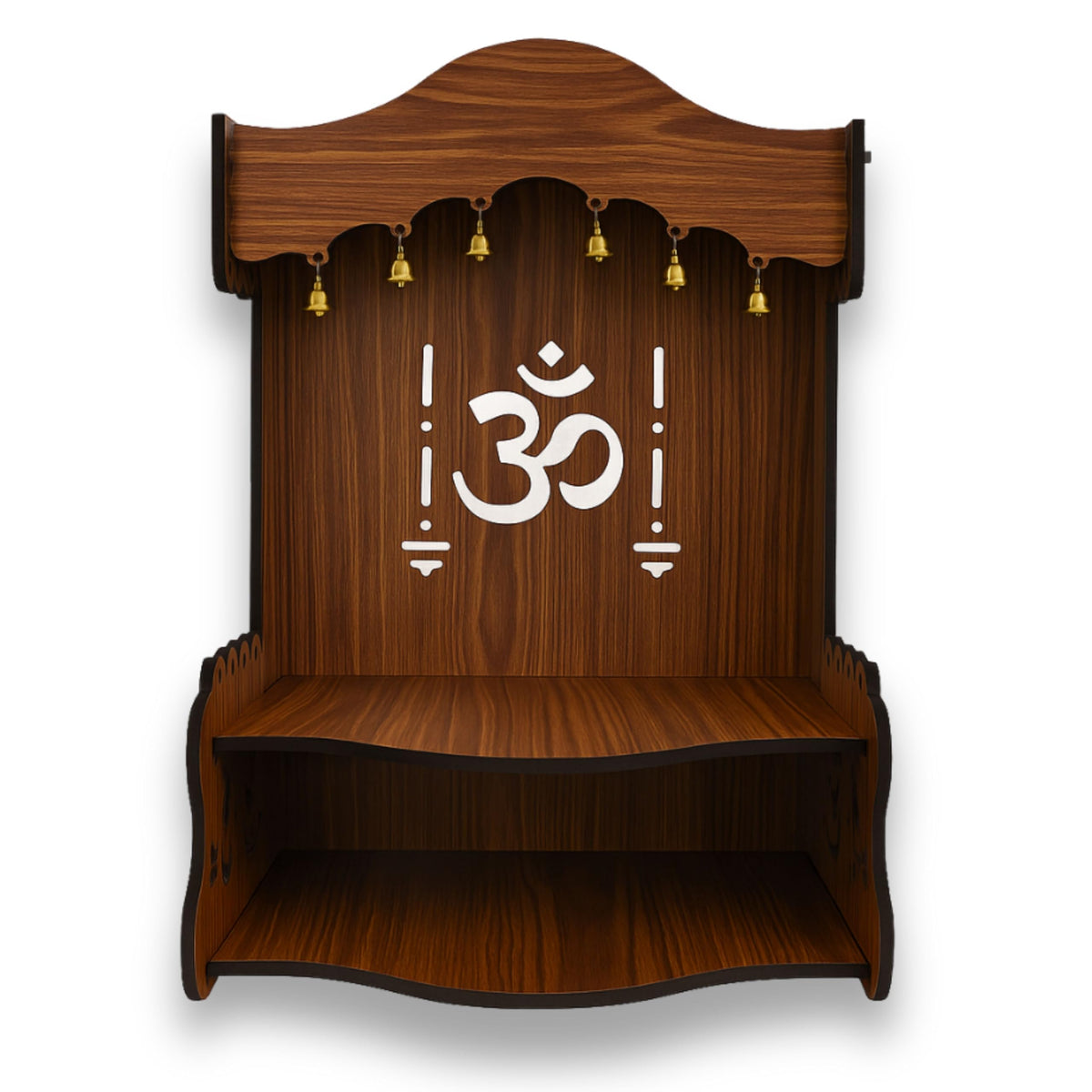 HOMEWEY DECOR Wooden Home Temple Handcrafted Support Heavy Idols Luxurious Finish Pooja Mandir for Home and Office Wall Mount for Room (Design8)