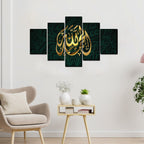 VIBECRAFTS Islamic Modern Design 5 Pieces Premium Wall Painting For Home|Office|Living Room|Gift (PTVC5Pcs1_5512)
