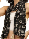 KE KANHA EXPORTS Scarf for Women Boho | Border Print Stylish | Stole for Women Breathable Summer Beach Wrap with Tassels | Multicolour |180 x 50 cm FREE Scrunchie Included