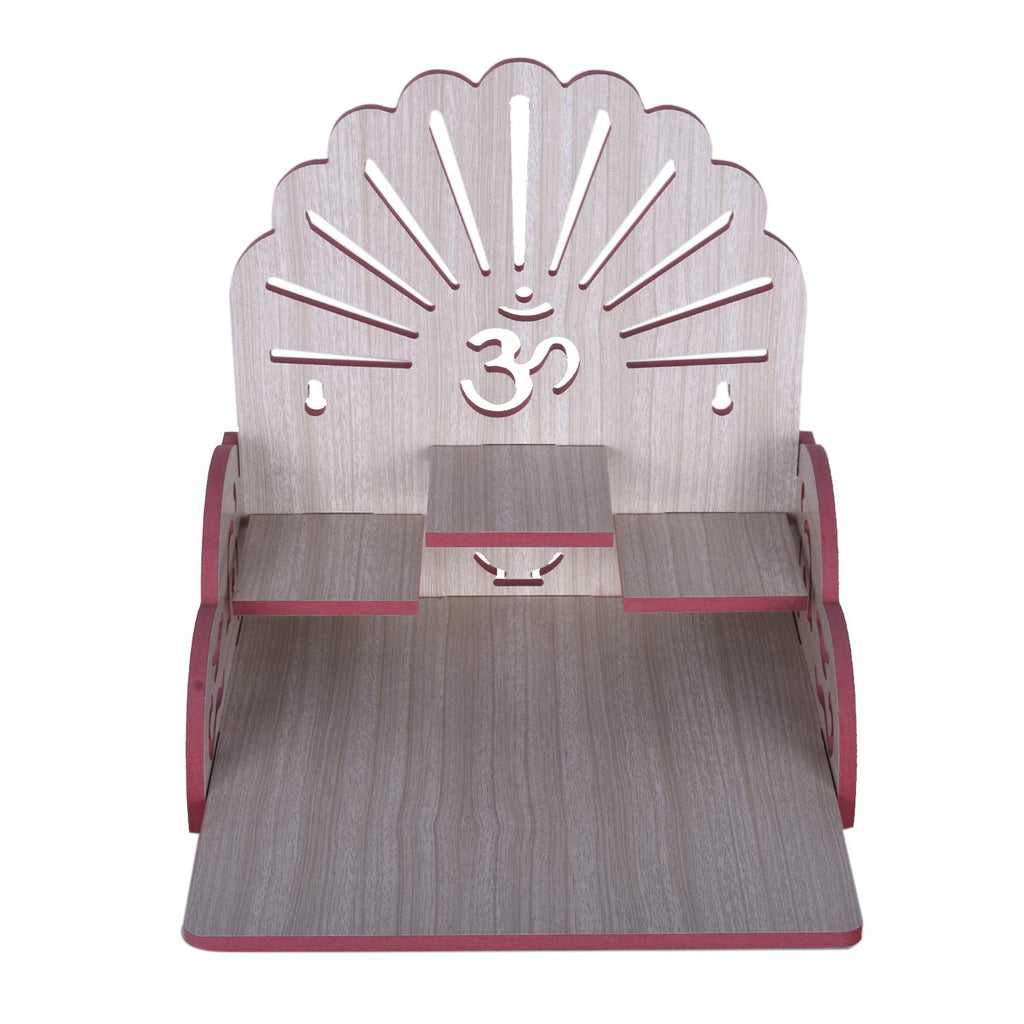 Lakhaji Beautiful MDF Wooden Temple Home Temple Pooja Mandir Wall Hanging and Table Top Home Mandir Temple Home Decor Beautiful Wooden Temple (White)