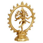 ARTVARKO Brass Natraja Statue Idol of Lord Shiva Ji Dancing Natraj Murti for Temple Mandir Home Décor 8 Inches