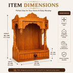 NIVISTAR ENTERPRISES Wooden Temple, Brown, 1.4 Feet