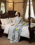 Premium Cotton Printed Dohar/AC Blanket for Single Bed/Double Bed Size|Ultrasoft & Lightweight Floral Comforter | Reversible All-Season Dohar Blanket (Gray, Double) Kafalo