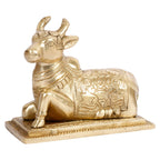 ARTVARKO Brass Nandi Cow Spiritual Vastu Shiva Nandi Pooja Figurine Sculpture, Kamdhenu Bull for Religious Puja and Home Office Temple Decoration Showpiece 5.5 Inch