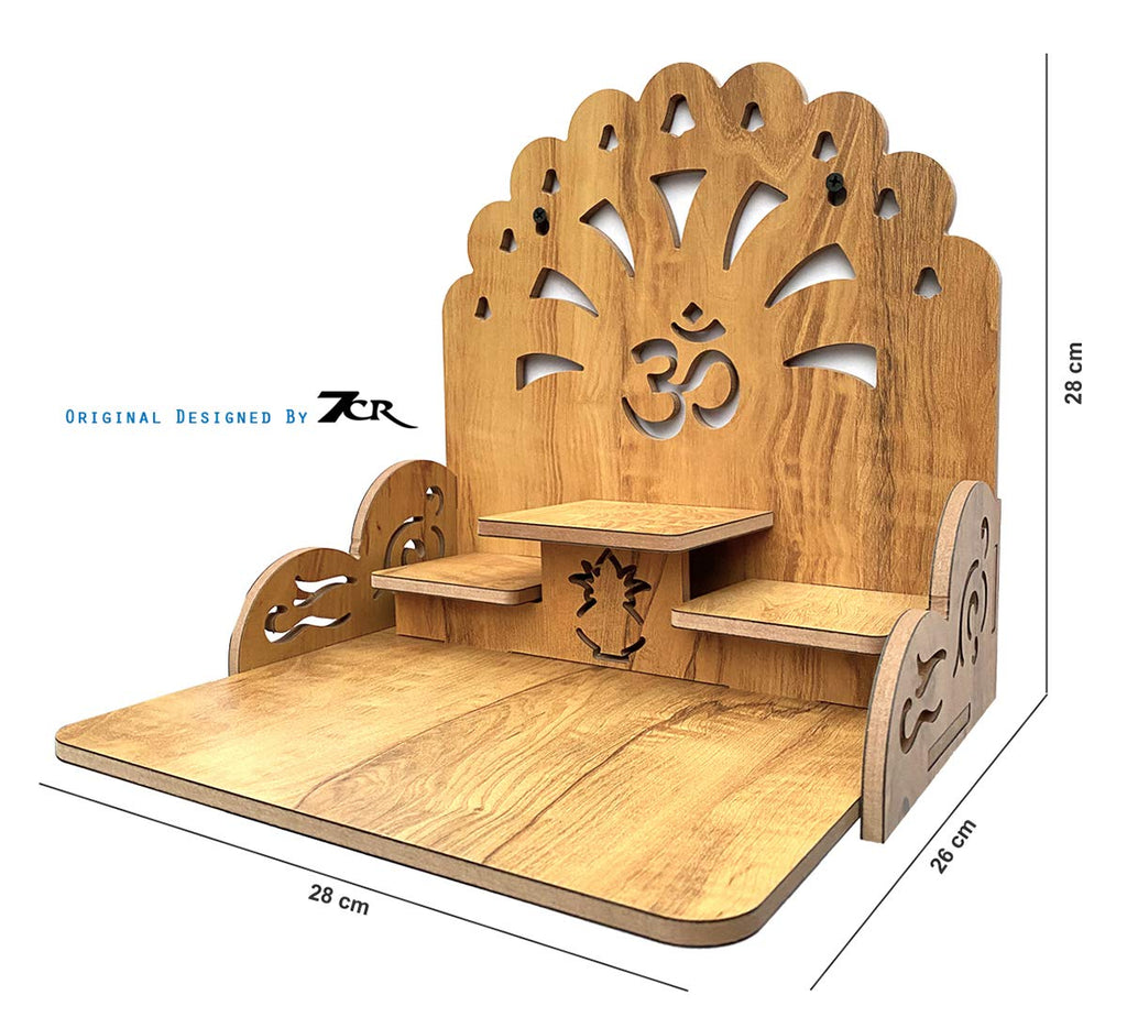7CR Wood Temple (Beige_28 x 28 x 26 cm)
