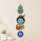 Artvibes Laddu Gopal Evil Eye Wall Decor for Home and Office | Nazar Suraksha Hanging for Entrance Temple Living Room | Spiritual Vastu Good Luck Decorative Gift (WH_8572N)