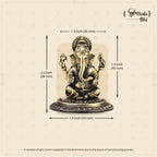 Shilpkala 2.2 Inch Brass Ganesh God Idol with Cobra Belt for Home & Office, Pooja, Table Decor, Worship & Gift