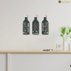 Artvibes Happy Mind Happy Life Decor Decorative Wall Hanging Wooden Art | Quotes Decor Item | Craft For Everyone | Wall Illustrations | Office Decor | Wall Art Print | Gift Items (WH_9525N), Set of 3