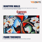 VIBECRAFTS Canvas Paintings for Living Room Drawing Room Canvas Wall Painting of Radha Krishna Abstract Pattern Fitted with Wooden Frame for Home|Office|Gift(PTVCH_2298NV)