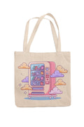Kalaa Lifestyle Canvas Tote Bag for Women | Premium Cotton Shopping Bag | Eco-Friendly Shoulder Tote for Office, College, Travel & Daily Use and Gifting (Cloudy Vending Machine)