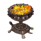 ARTVARKO™ Brass Urli Ethnic Traditional Tortoise Urli Decorative Bowl for Flowers Floating Candles Home Office Decor Diwali Gift 8 Inch