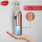 Pigeon by Stovekraft Aqua Therminox Stainless Steel Vaccum Insulated Water Bottle with Copper Coating Inside for Better Hot and Cold Retention (1000 ml)