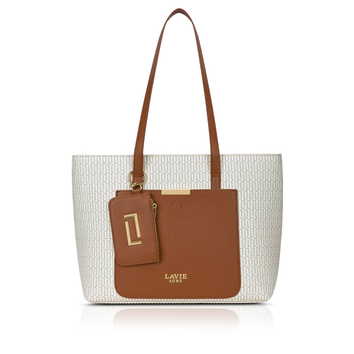 Lavie Luxe Women's Monogram Bliss Tote Handbag | Tote Bag For Work | Ladies purse | Stylish Shoulder Bag | Gift For Women