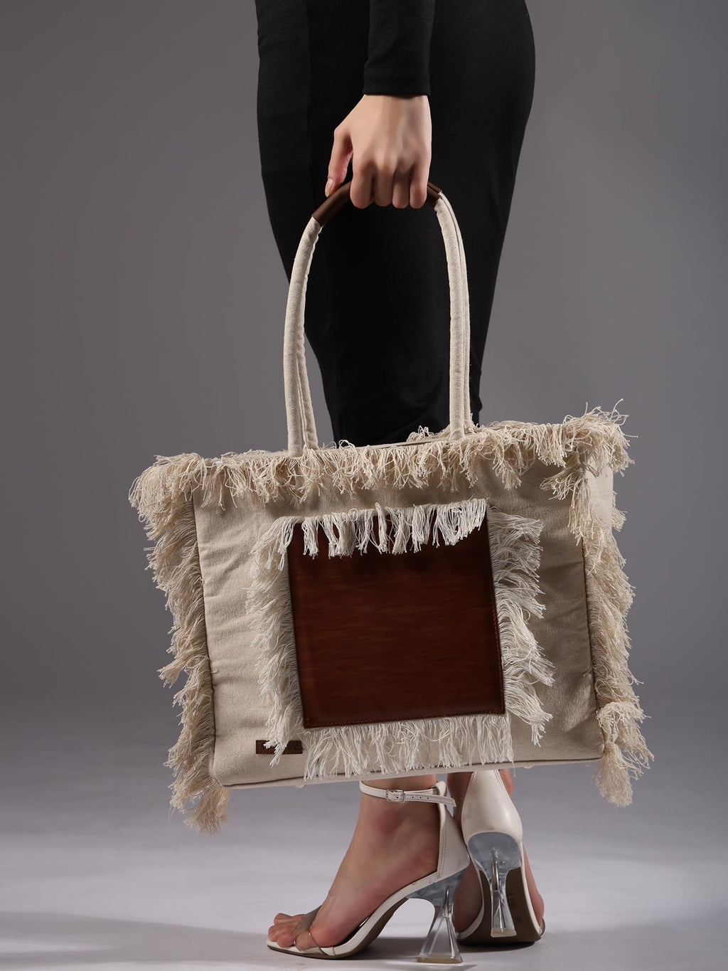 ENSAC Premium Cotton Tote Bag for Women, Stylish Handbag for women with Zip Closure | Fit for Office Bag, College, Travel Use | Handcrafted in India