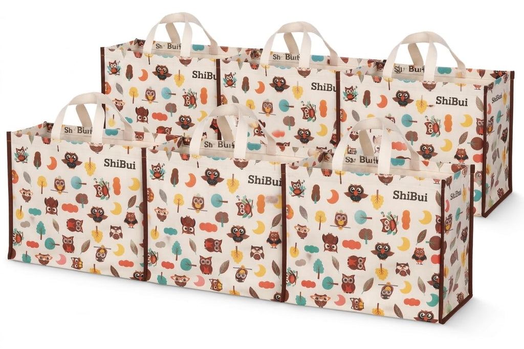 SHIBUI Big Heavy Duty Large Eco Waterproof Cotton Canvas Cloth Grocery Shopping Bag for Men Ladies Vegetable Milk Fruits with Hand Carry Handle Lunch Box Jhola Tote Bags (6, Multi-Color)