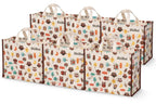 SHIBUI Big Heavy Duty Large Eco Waterproof Cotton Canvas Cloth Grocery Shopping Bag for Men Ladies Vegetable Milk Fruits with Hand Carry Handle Lunch Box Jhola Tote Bags (6, Multi-Color)