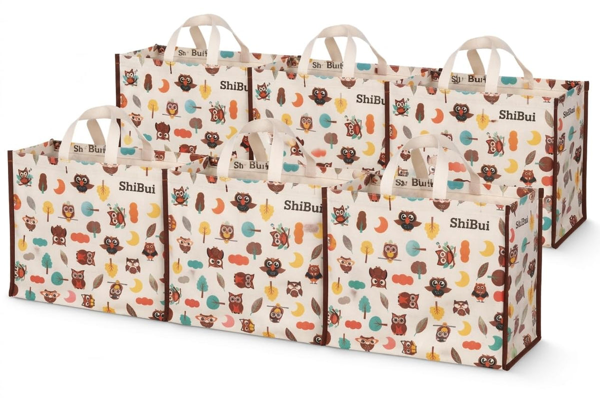 SHIBUI Big Heavy Duty Large Eco Waterproof Cotton Canvas Cloth Grocery Shopping Bag for Men Ladies Vegetable Milk Fruits with Hand Carry Handle Lunch Box Jhola Tote Bags (6, Multi-Color)
