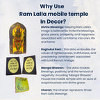 Enchanting Krystals Soulwise Newyear Gift for Home & Office | Ram Lalla Ram Mandir Gold Plated Charan Paduka Pocket Temple – Portable Temple for Daily Pooja, Divine Peace & Blessings.