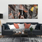 VIBECRAFTS 3 Pieces Beautiful Abstract Canvas Wall Painting Fitted With Wooden Frame For Home | Office | Living Room | Gifts(PTVC3Pcs3_11521)