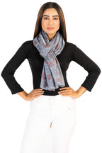 AQVA Printed Cotton Scarf for Women Stylish (Baghiya pewter Lilac) | Head and Face Cover Scarf for Girls with 100% Cotton | Soft & Lightweight Scarves/Stoles for all Weather (72 x 43 in)