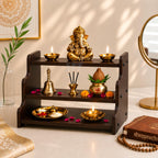 Wooden Mandir Shelf, Pooja Temple Wall Mount, Puja Decor, Idol Prayer Shelf