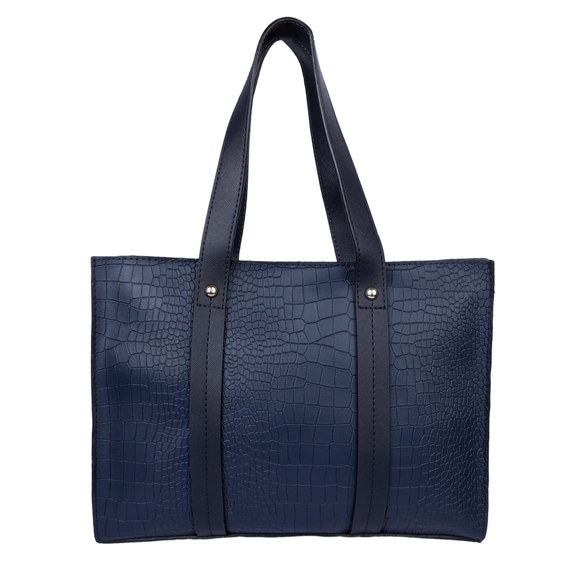 NUBUFF FASHION Womens croco Textured Shoulder Tote Bag (BLUE)