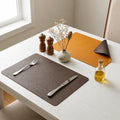 Upaado Premium Double-Sided PU Leather Placemats Set of 2 | Reversible Brown & Turmeric Table Mats | Waterproof Heat Resistant Dining Table Mats | Easy to Clean Non-Slip Placemats |45 x 30 cm Kafalo