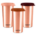MILTON Copper Drinking Water Tumbler with Lid, Set of 3, 480 ml Each, Copper | 100% Leak Proof | Office | Gym | Yoga | Home | Kitchen | Hiking | Treking | Travel Tumbler