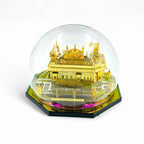 Bhanu Priya 24K Gold Plated Golden Temple Amritsar Miniature Replica in Glass Dome | Souvenir Showpiece for Home Decor, Office Desk, and Gifts (Medium) (13 * 13 * 10cm)
