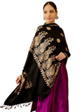 Pashmoda Women Nafeesa Kashmiri Aari Embroidery Stole, Shawl, & Wrap, Luxury Pashmina Evening Wrap (Size: 71X203 CM)