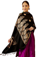 Pashmoda Women Nafeesa Kashmiri Aari Embroidery Stole, Shawl, & Wrap, Luxury Pashmina Evening Wrap (Size: 71X203 CM)