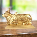 ARTVARKO Shiv Ji Parvati Vehicle Nandi Bull Statue Brass Idol Shiva Devotee Seated Sculpture Showpiece Decorative Home Décor Office Temple (8x3,5x5 Inches 2.5 Kg)