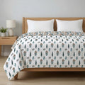 AYKA 100% Cotton Dohar Double Bed 85x96 Inch (216x244 cm) | 150 GSM Lightweight Cooling AC Blanket | Soft Breathable Modern Style Summer Comforter | Reversible Printed Quilt (4, Double) Kafalo
