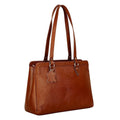 RICHSIGN LEATHER ACCESSORIES Full Grain Natural Leather Top Handle Satchel Tote Handbags & Shoulder Bags For Women Office (Dimension- L-13 X H-10 x W- 4 Inch | Weight- 0.7 KG / 700 GR (BROWN)