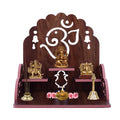 Om Shree Fully Handmade Beautiful Wooden Home and Office Temple/Pooja Mandir(28 x 28 x 26 cm) (Dark Brown 6)