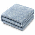 Rubru Leo Flannel AC Blanket | Ultra-Soft Lightweight Blanket for Year-Round Use | Warm, Cozy and Machine Washable (Ice Blue, Single) Kafalo
