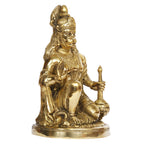 ARTVARKO Brass Hanuman Ji Murti in Blessing Posture Sitting on Statue Idol Home Office Decor God Bajrangbali Bhagwan Sankat Mochan for Entrance Temple Mandir Pooja Puja 9.5 Inch