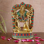 ARTVARKO Kali Maa Murti Brass Maha Kali Ten Legs Mahakali Kalika Maa Statue Idol Puja Murti Decor 4.5x6 Inches