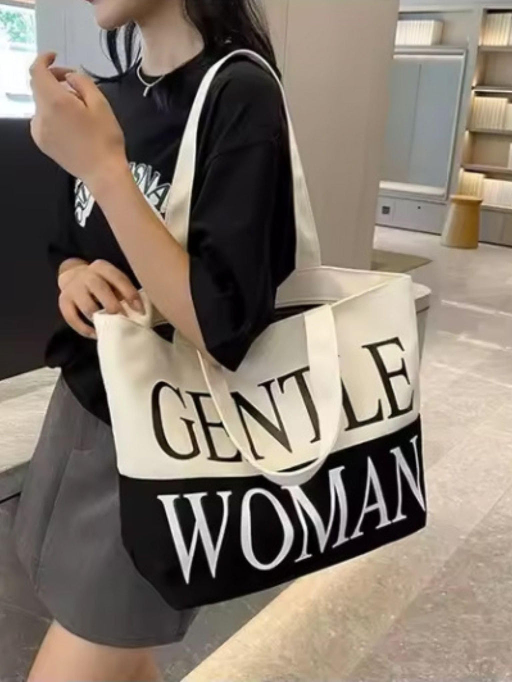 THE SACK CO. Large Canvas Tote Bag for Women, Tote Handbags for Women with Zipper & Inner Pocket for College, Shopping, Office(white)